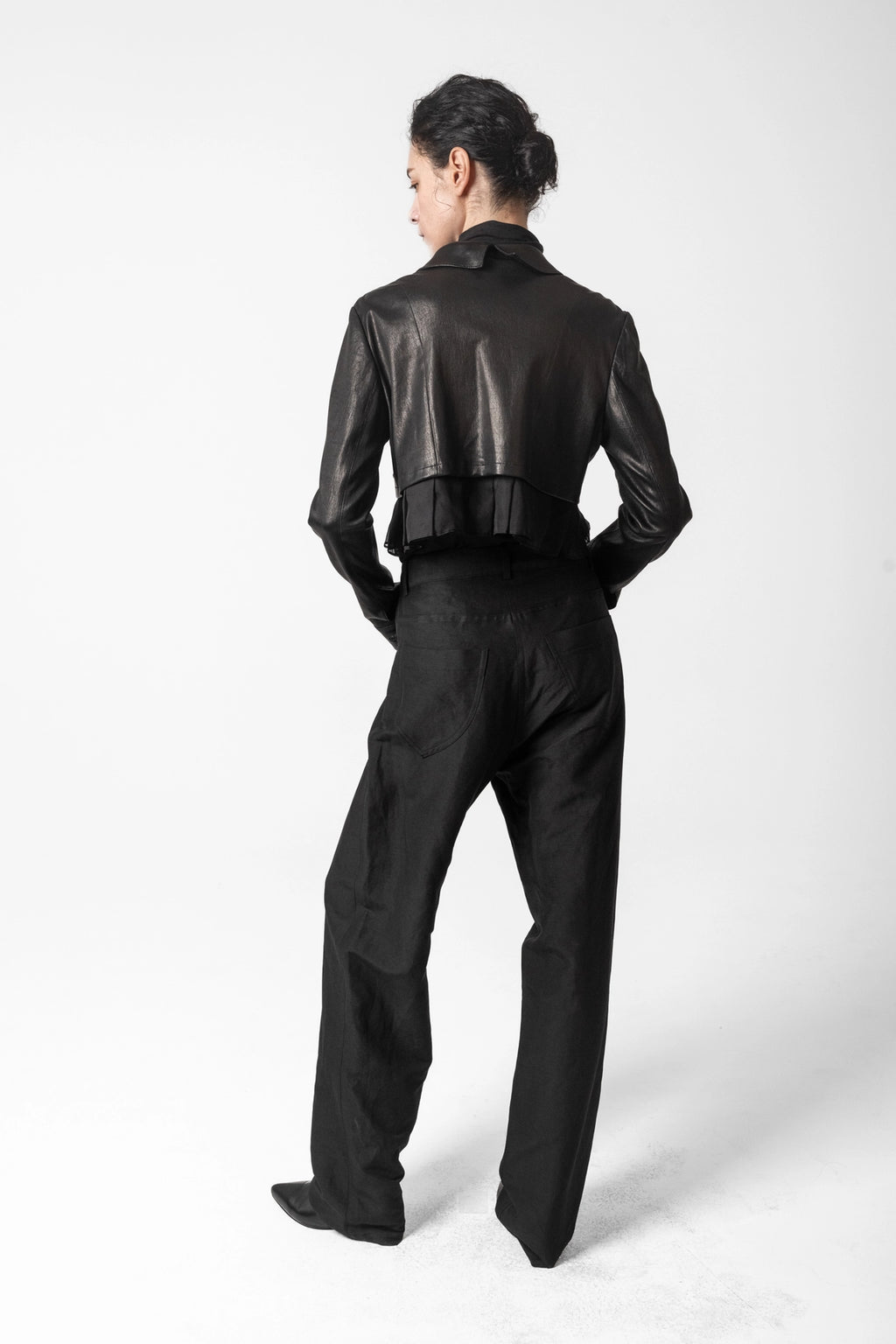 Troa Pocket Crop Leather Jacket