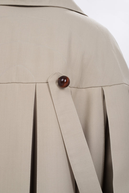 Mockeviciute Mia Trench Coat with Wooden Details