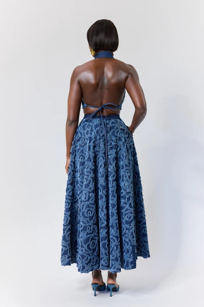 The Kemist Dalat Floral Denim Skirt