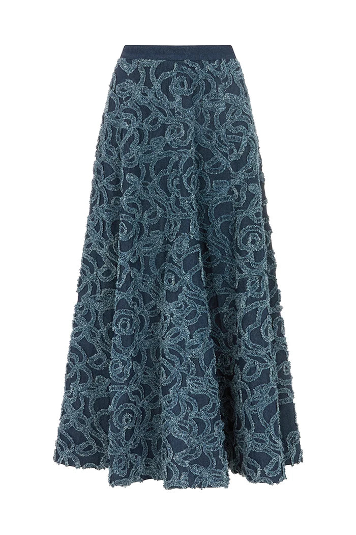 The Kemist Dalat Floral Denim Skirt