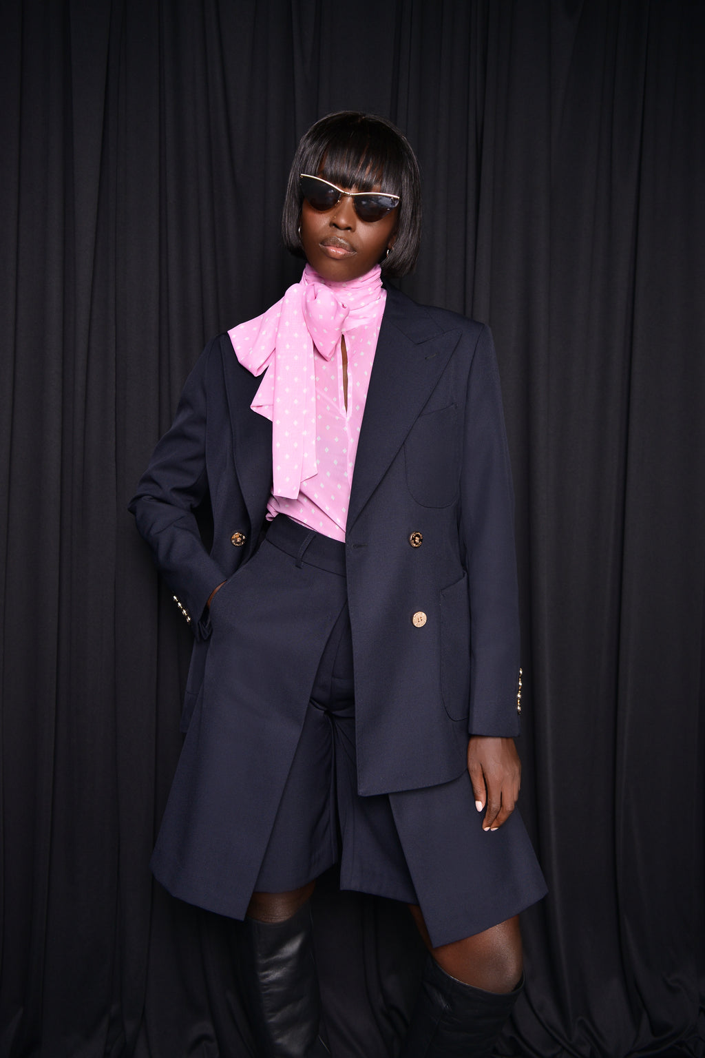 The Kemist Double Breasted Blazer in Navy