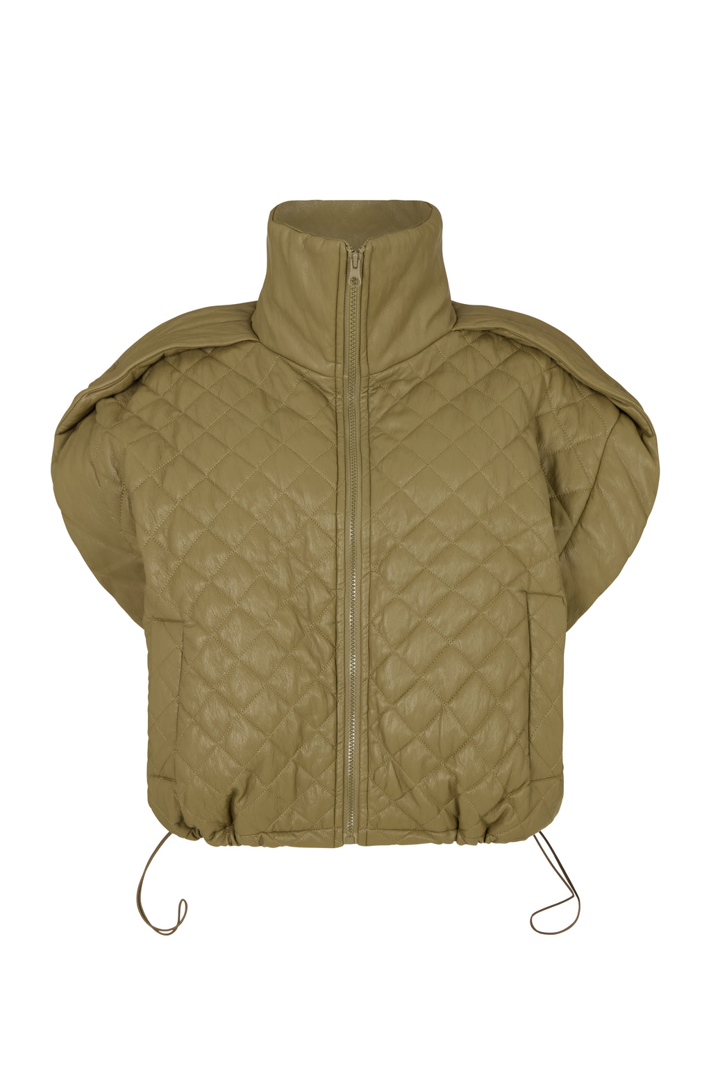 The Kemist Faux Leather Gilet in Khaki