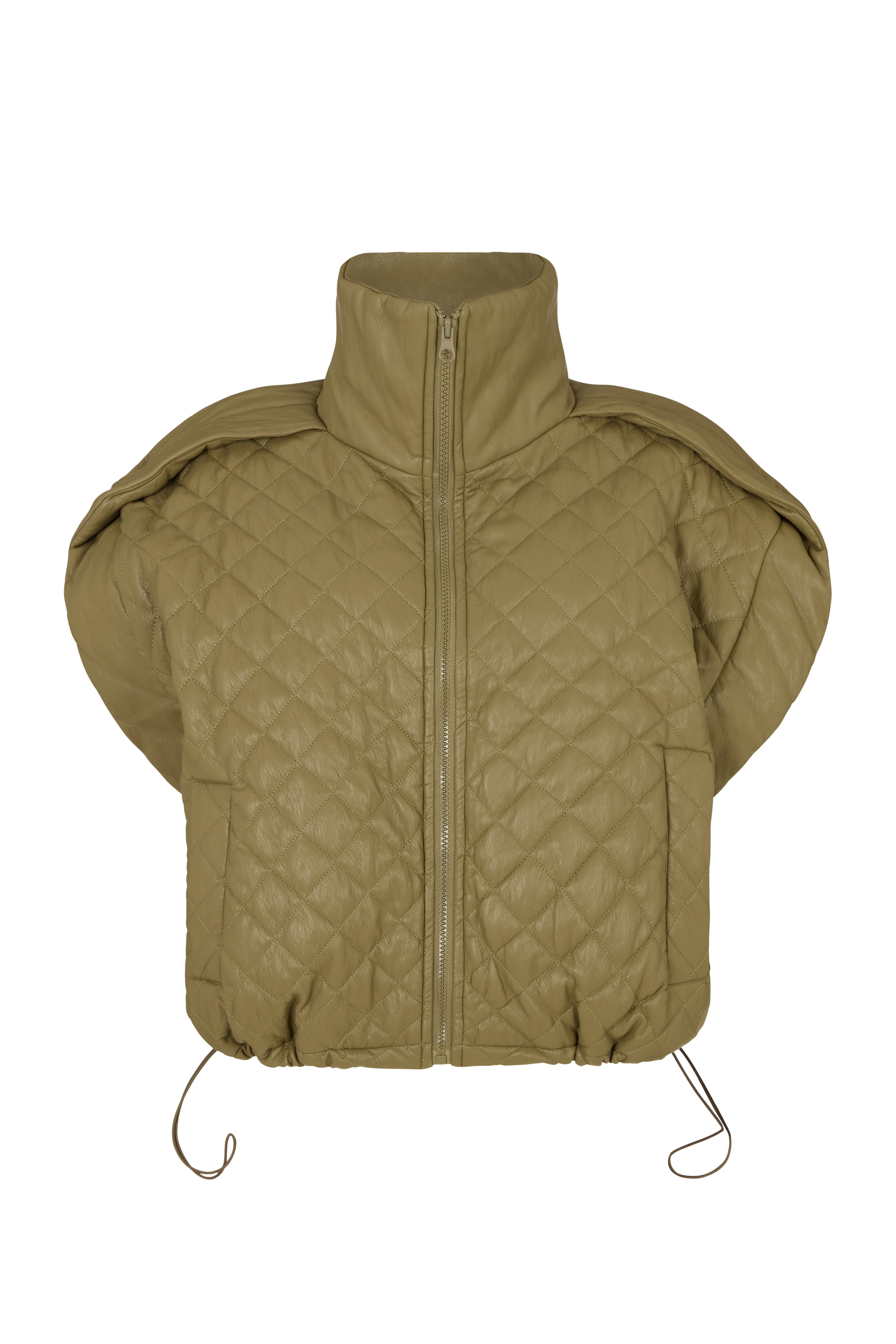 The Kemist Faux Leather Gilet in Khaki
