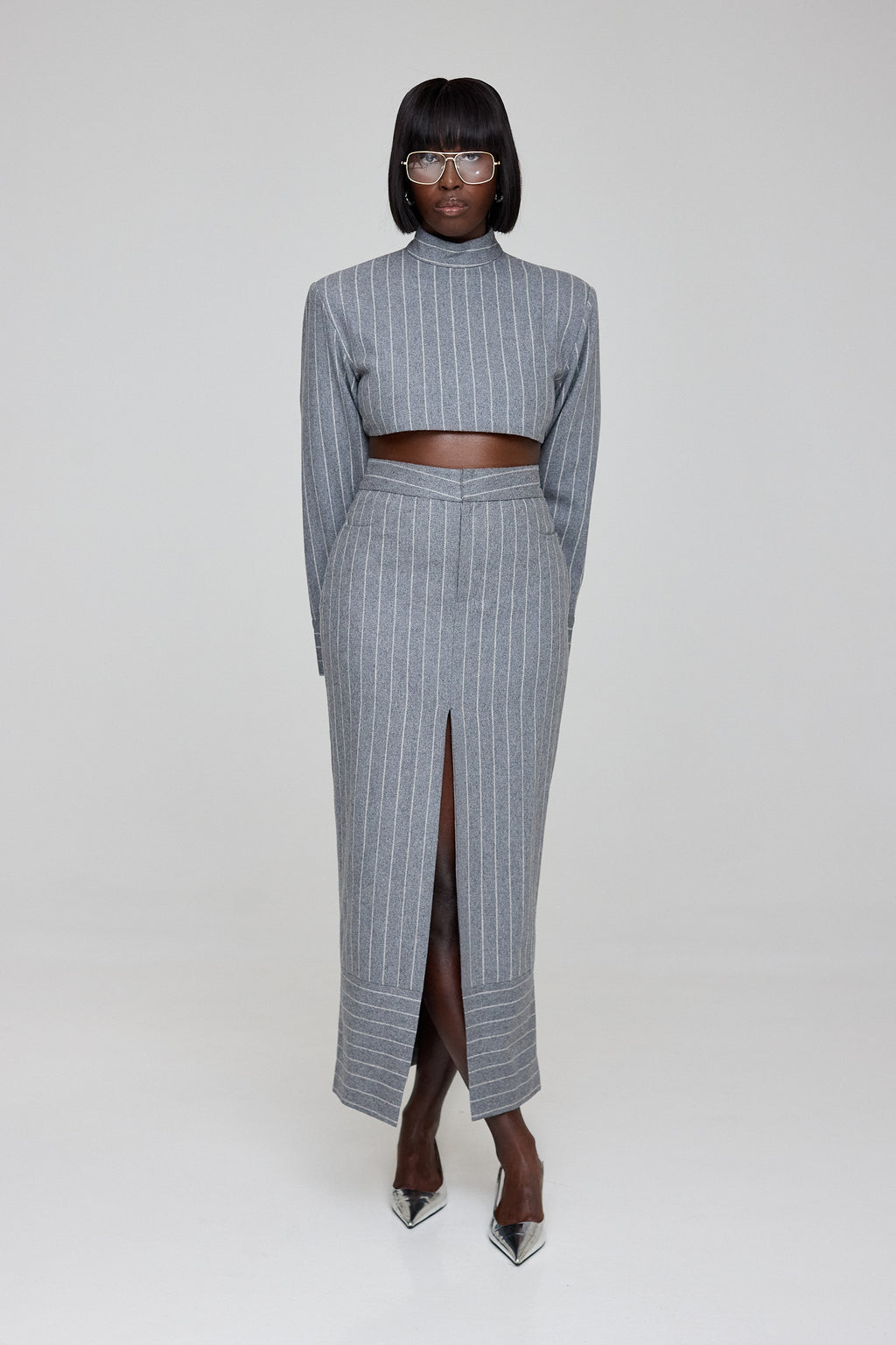 The Kemist Highbury Chalk stripe Skirt