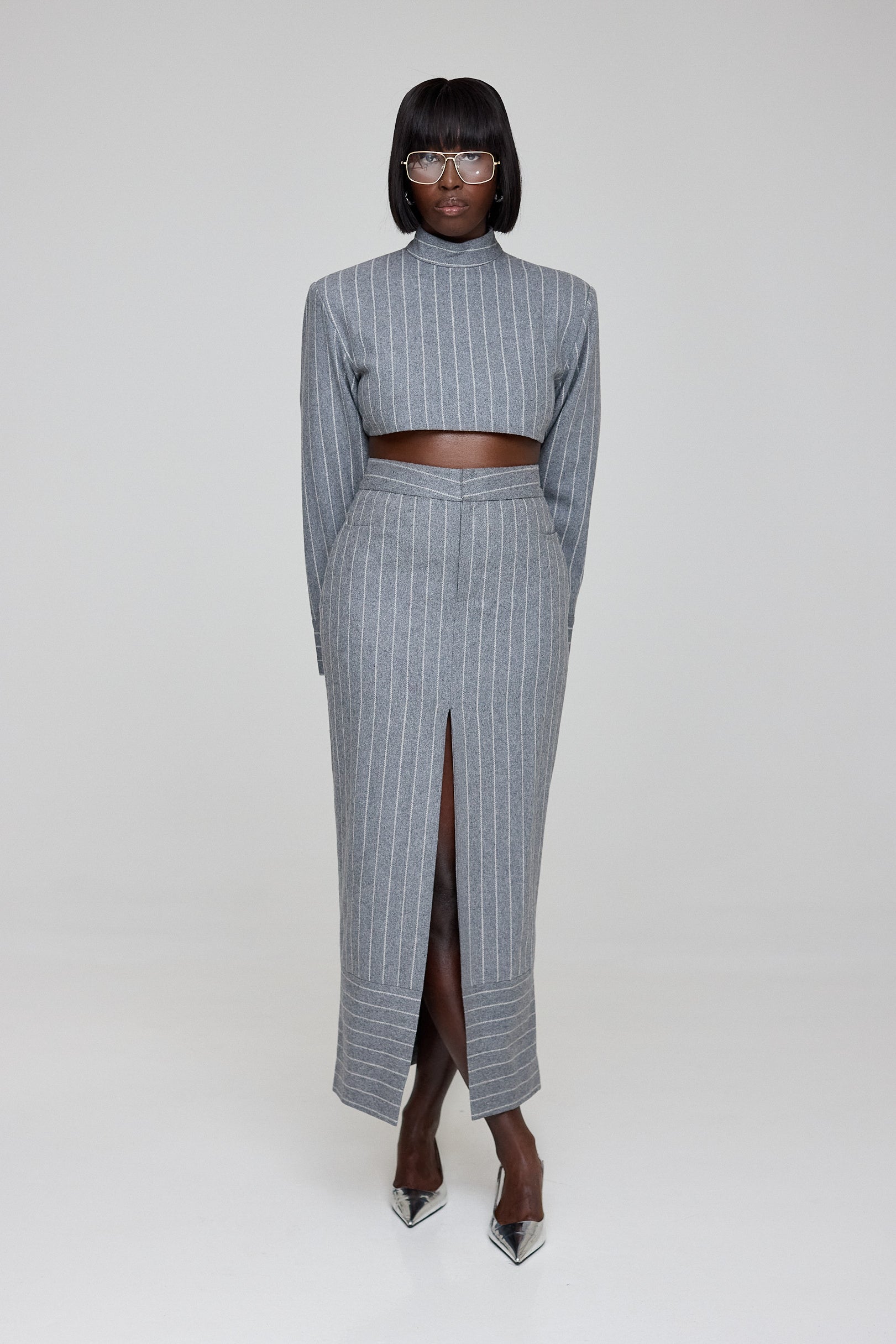 The Kemist Highbury Chalk stripe Skirt