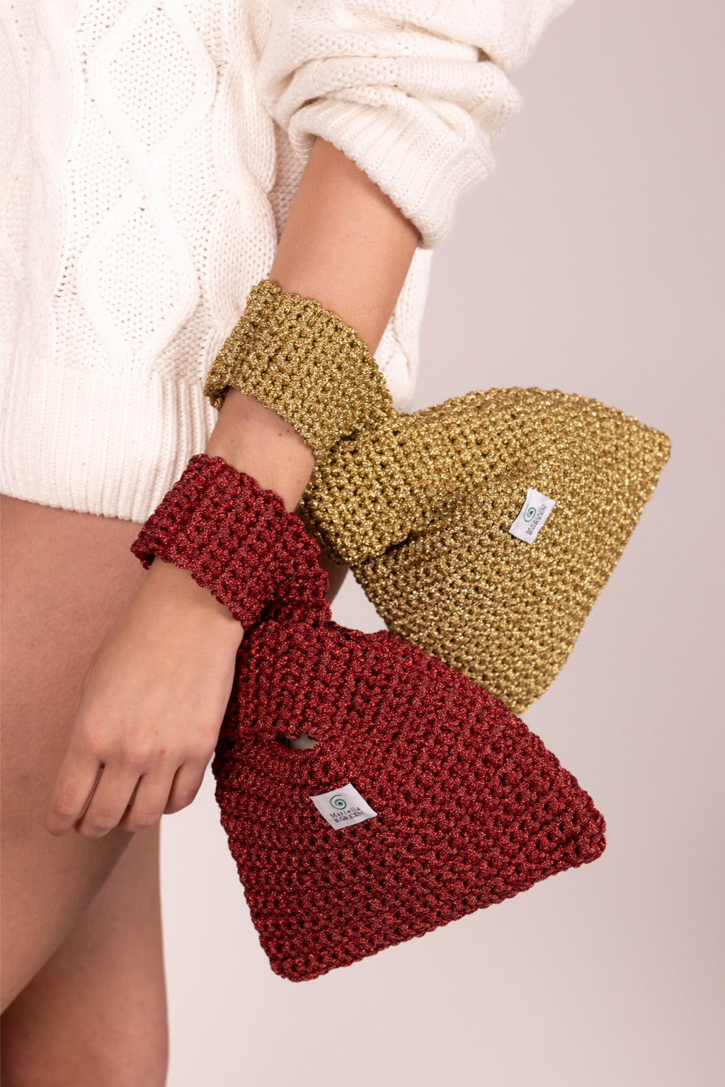 Mariella B.Green Crochet Handbags