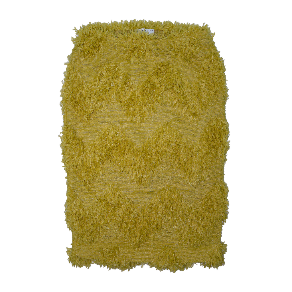 28Natelier Mustard Fur Skirt