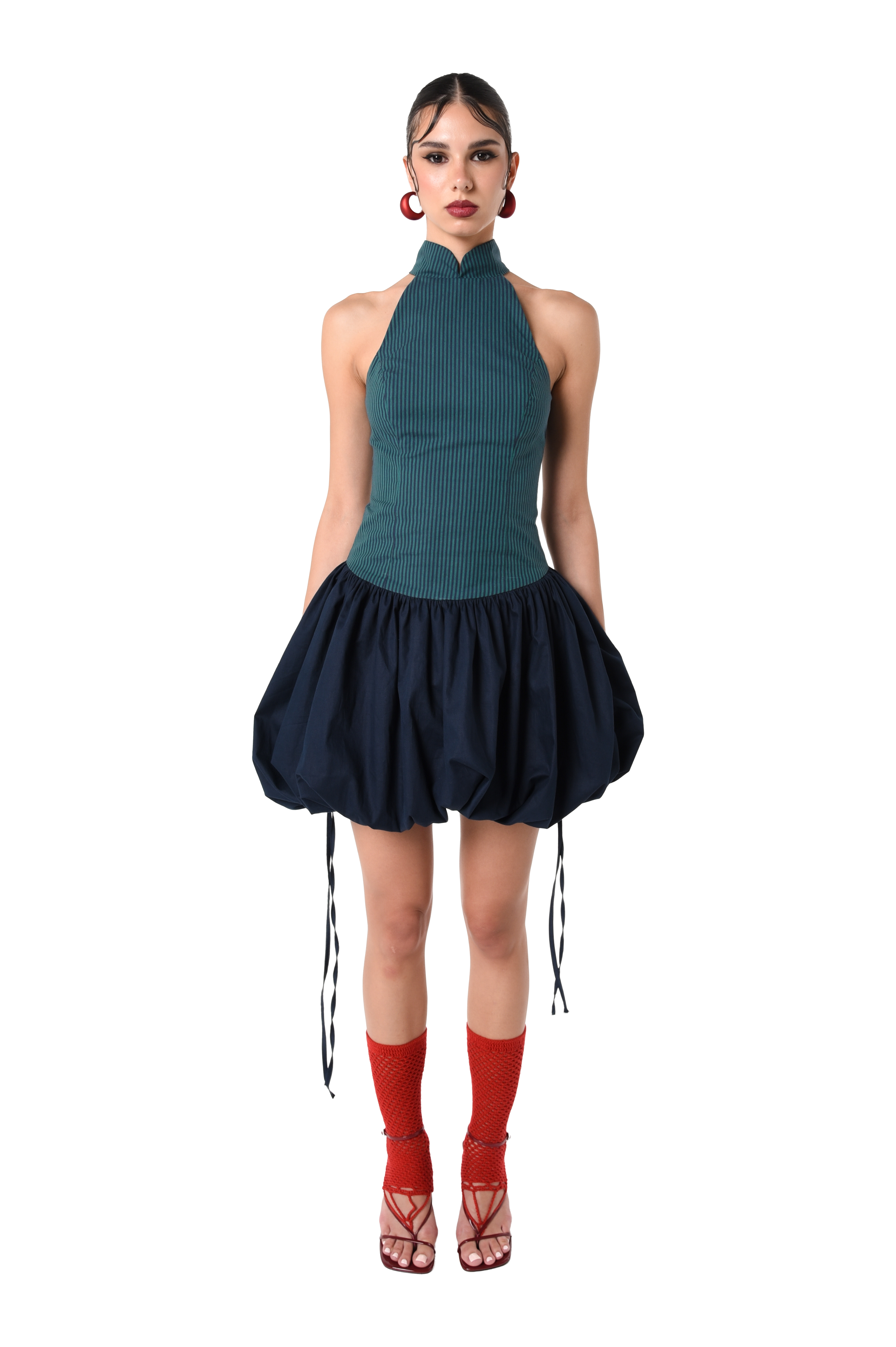 28Natelier Striped Bubble Dress