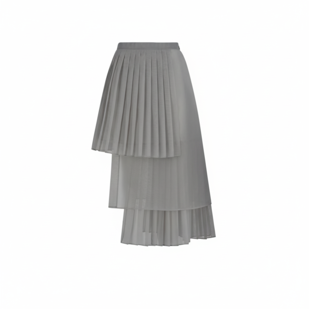 Troa Unbalance Layer Pleats Skirt