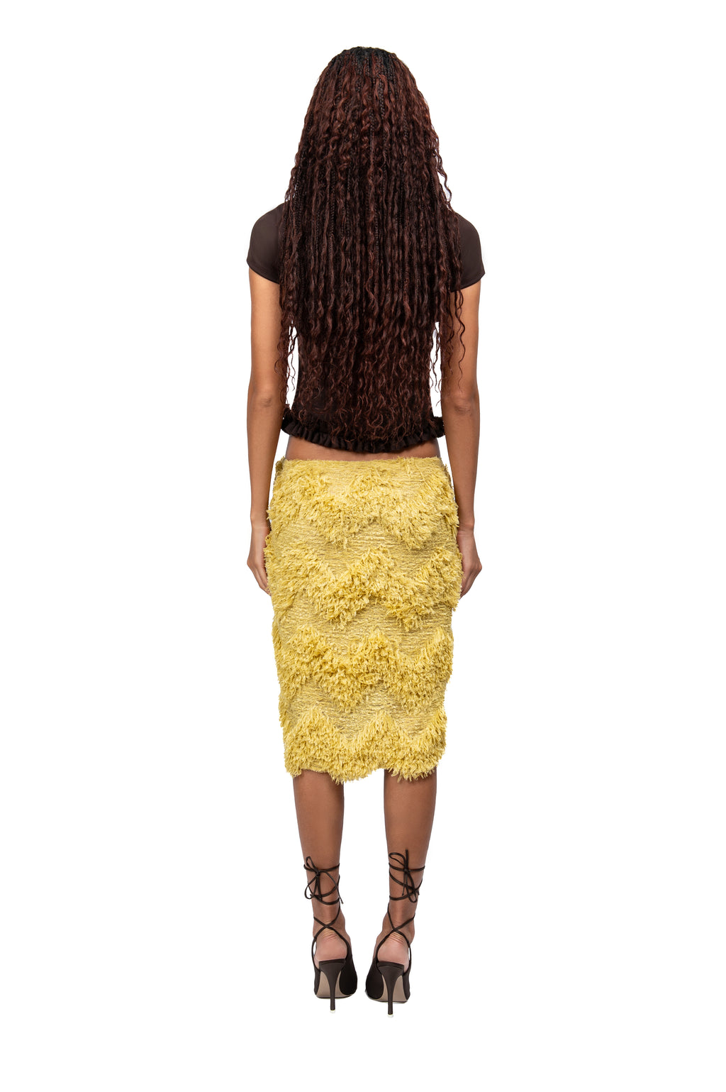 28Natelier Mustard Fur Skirt