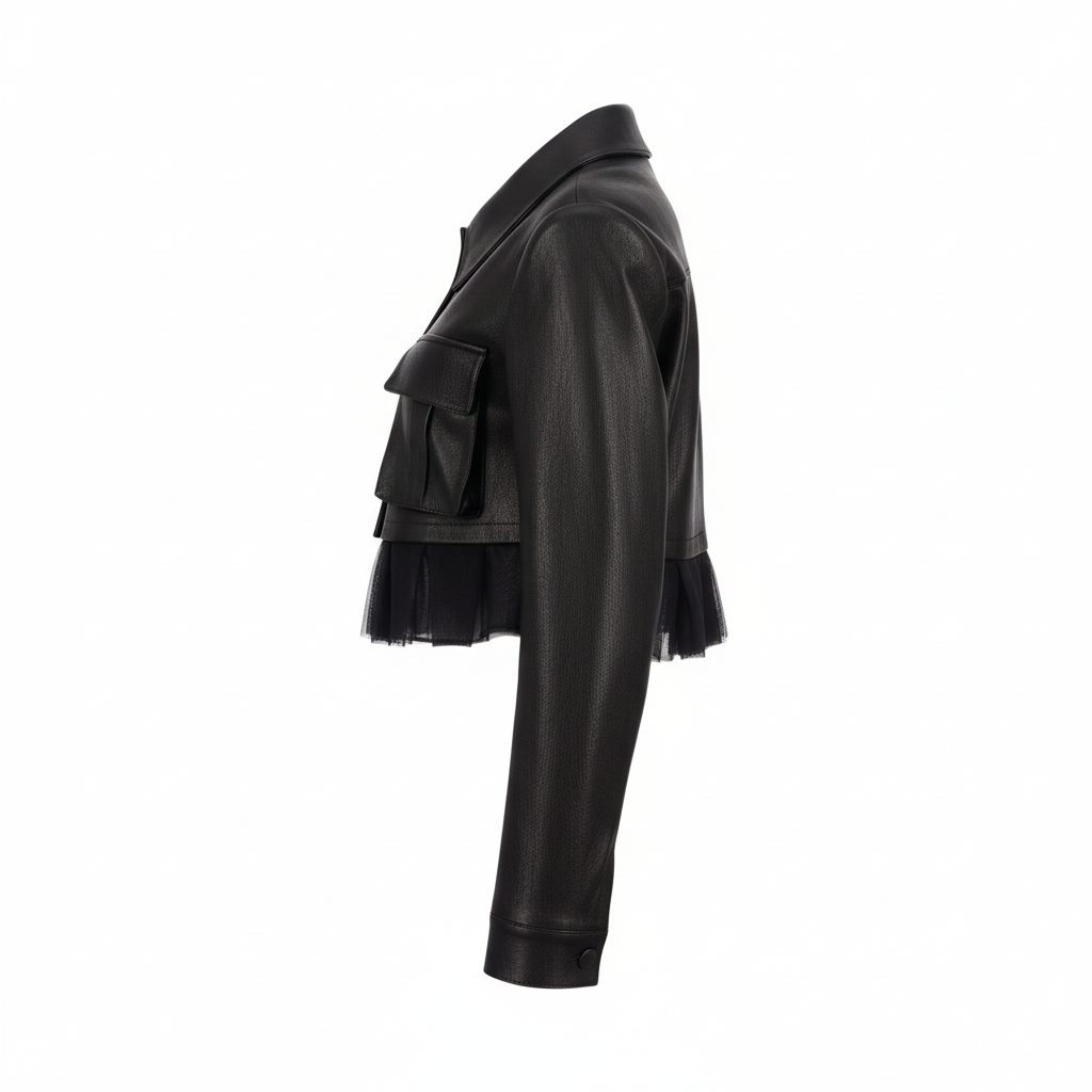 Troa Pocket Crop Leather Jacket