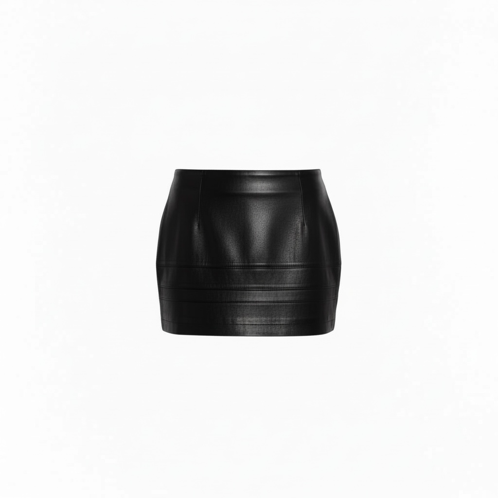 Ruko B Black Lamb Leather Skirt